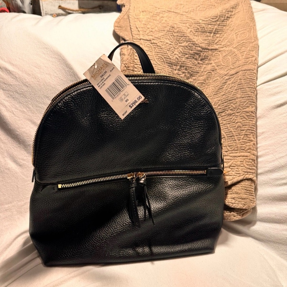 Michael Kors Black Leather Backpack